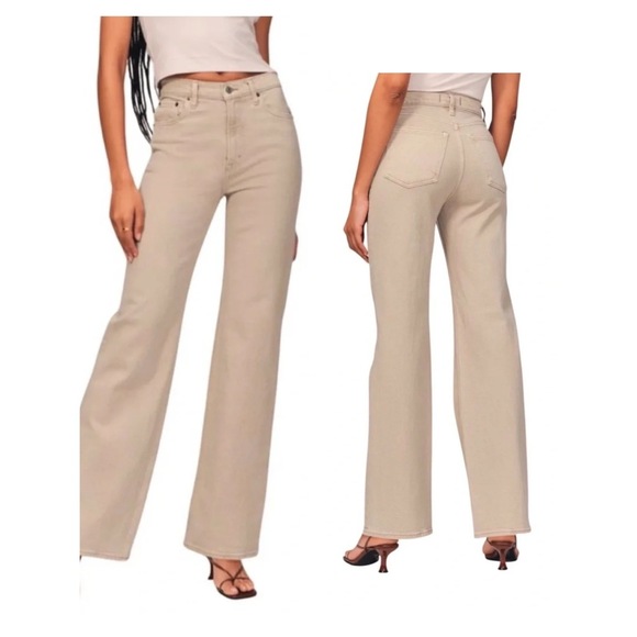 Abercrombie & Fitch Denim - Abercrombie & Fitch High Rise 90s Relaxed Jeans Tan Denim Size 29/8